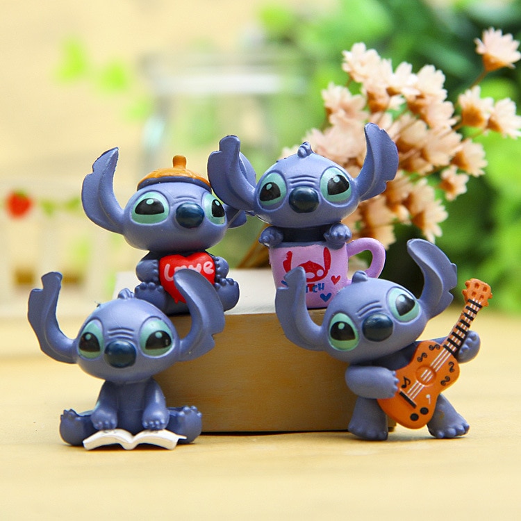 4 Mini Figurines Lilo et Stitch pour Enfant (Garçon & Fille)