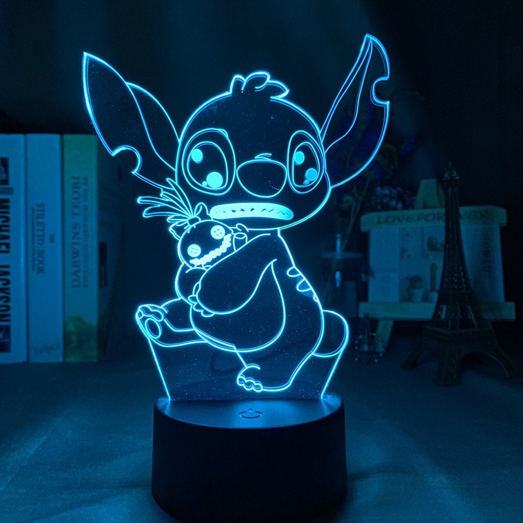 chambre Lampe led Stitch 3D tire la langue dessin animé déco veilleuse 