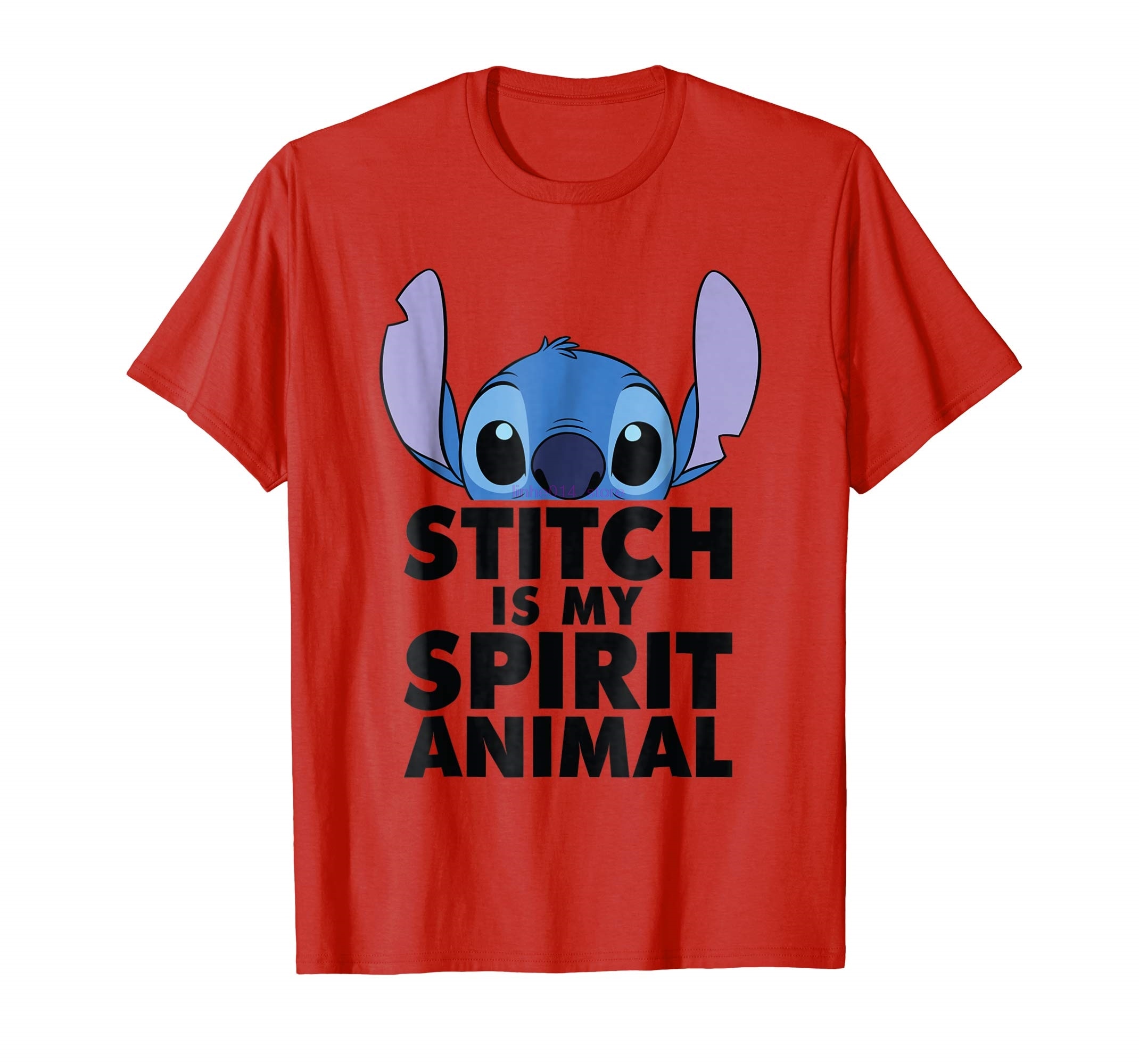 Tee shirt rouge imprimé avec Stitch bleu Femme & homme
