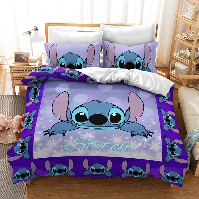 Parure de lit Disney Stitch pour enfants, couvre-lit dessin animé